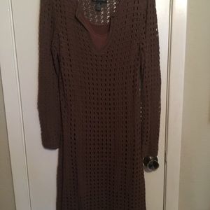 INC brown knit dress size M